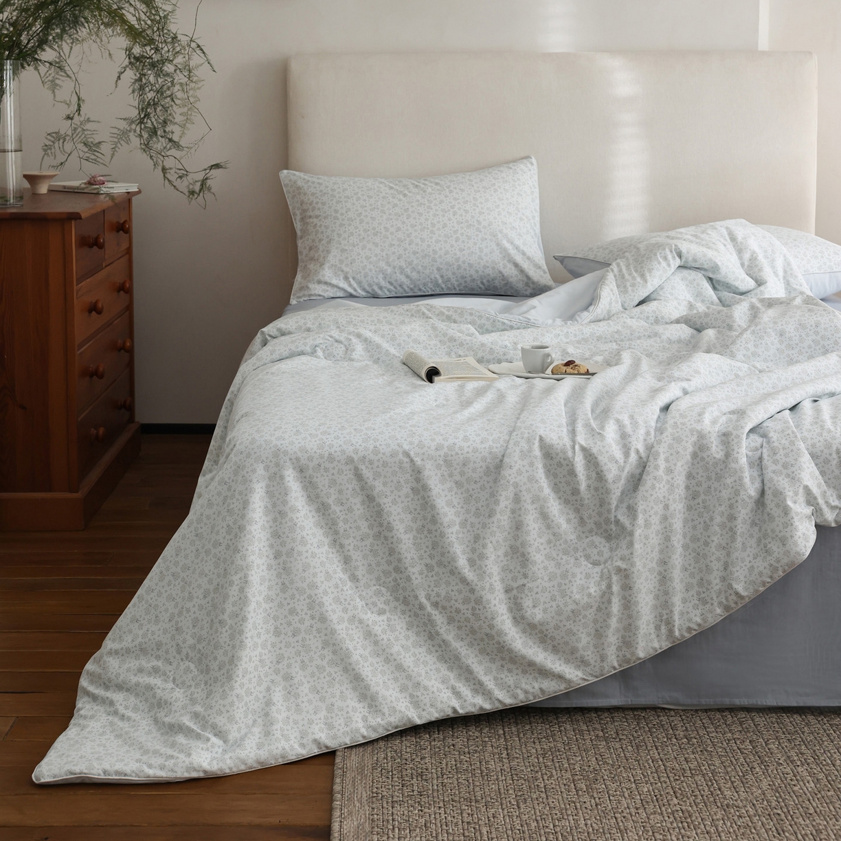 91家纺网 家纺一手货源 找家纺 万盛家纺 2026新款速干印花夏被空调被夏凉被 花汐