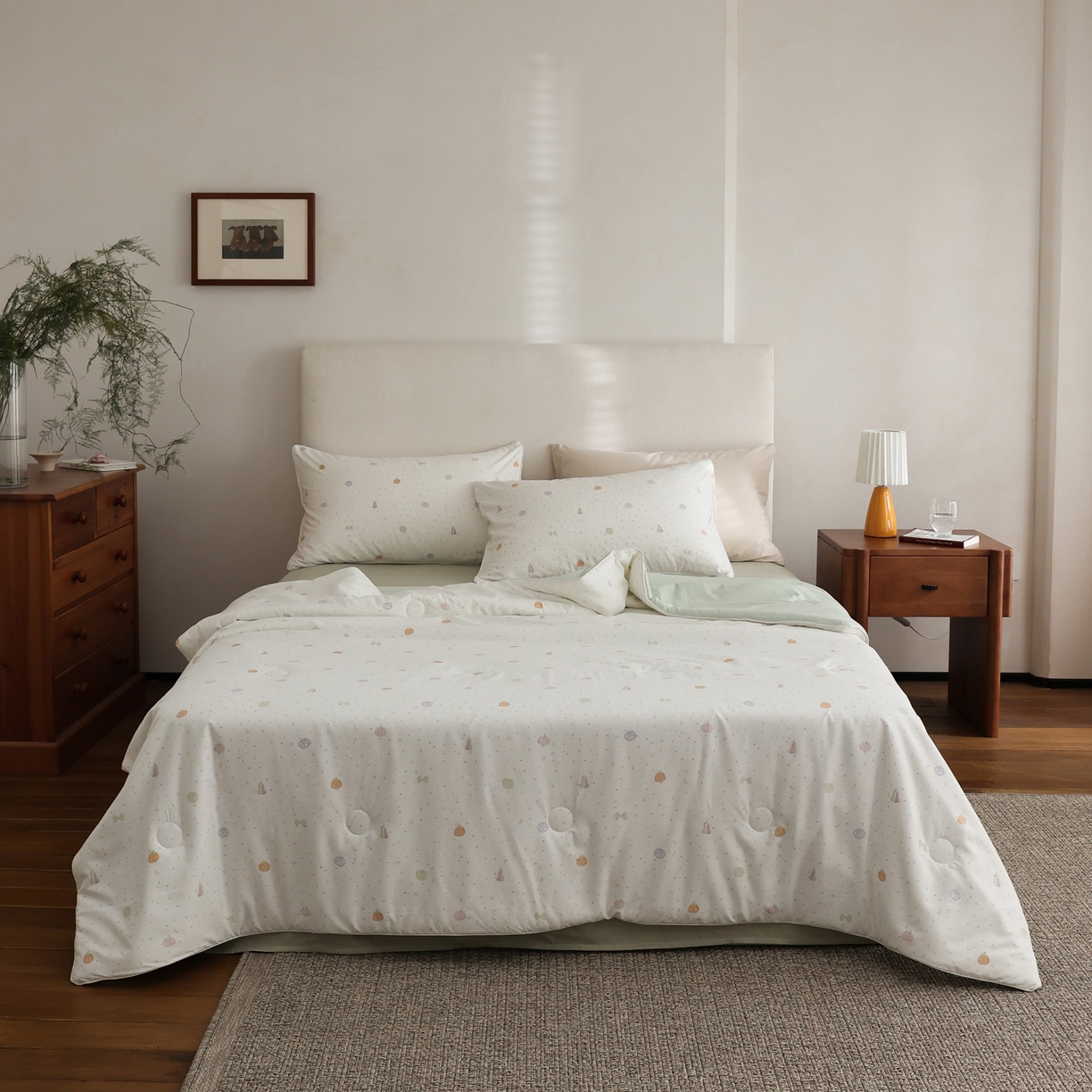 91家纺网 家纺一手货源 找家纺 万盛家纺 2026新款速干印花夏被空调被夏凉被 甜蜜南瓜