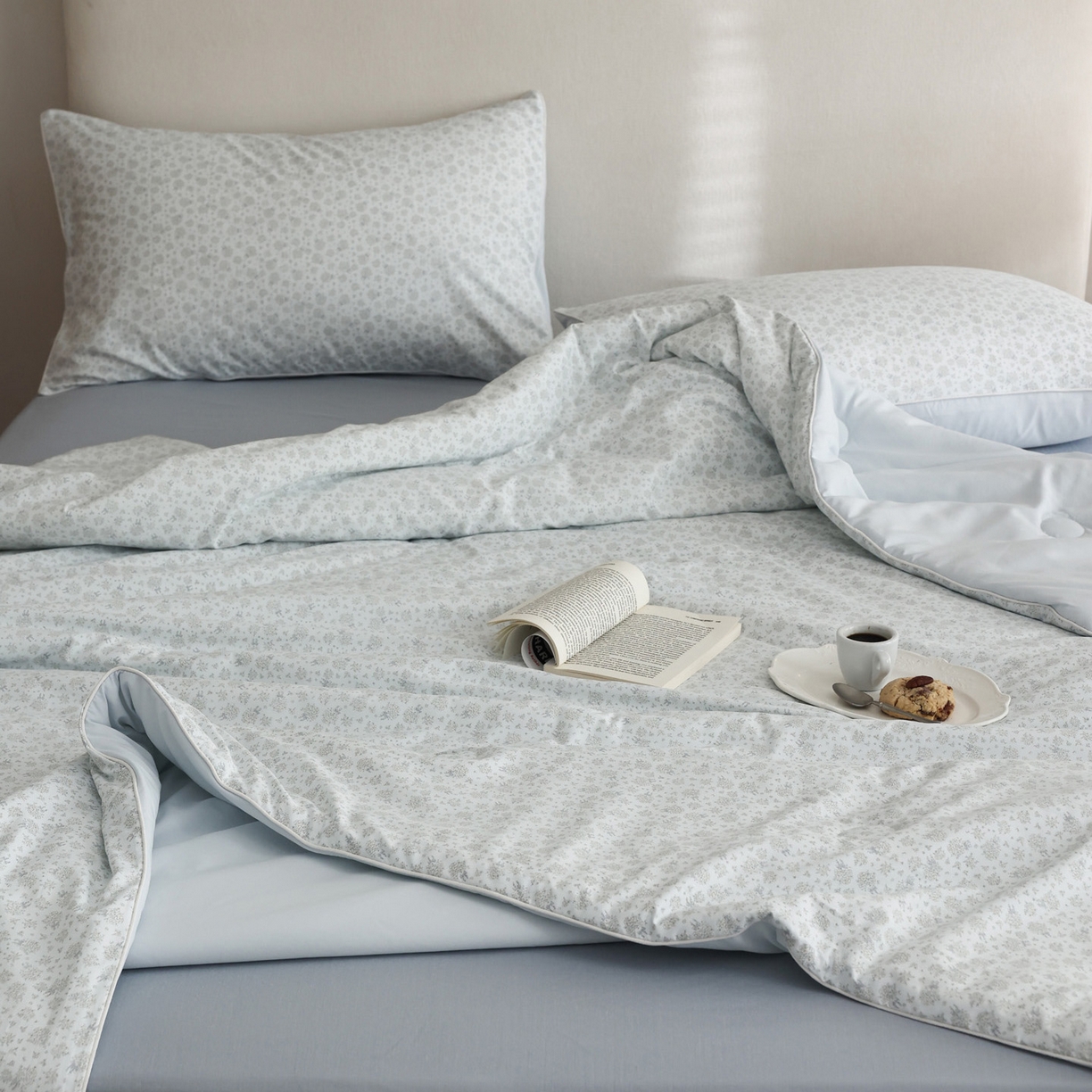 91家纺网 家纺一手货源 找家纺 万盛家纺 2026新款速干印花夏被空调被夏凉被 花汐