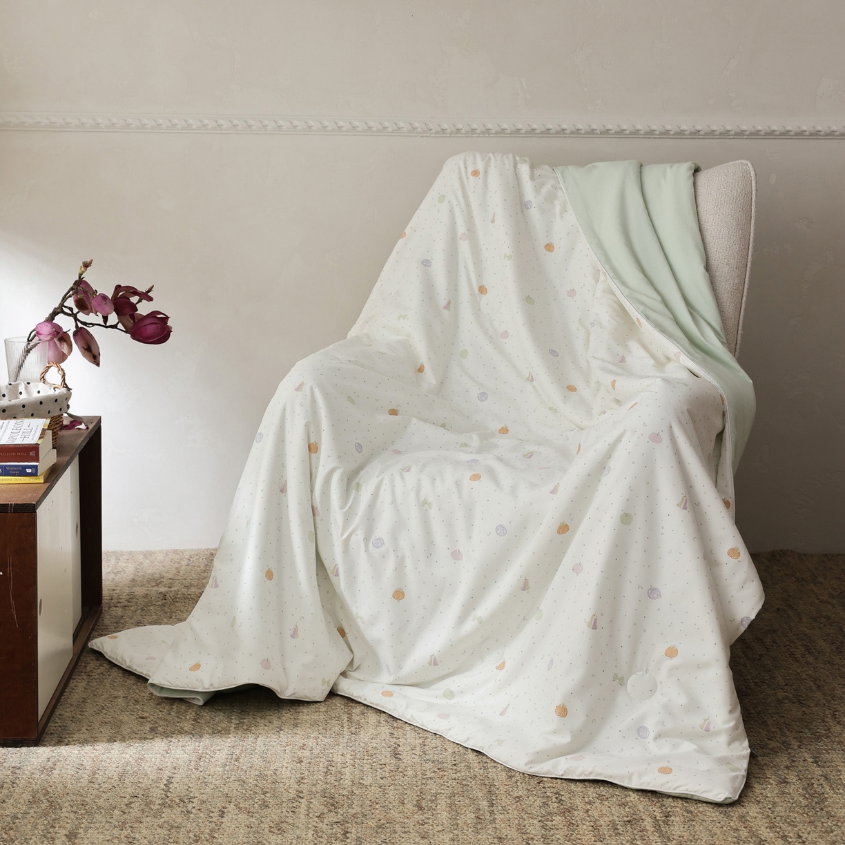 91家纺网 家纺一手货源 找家纺 万盛家纺 2026新款速干印花夏被空调被夏凉被 甜蜜南瓜