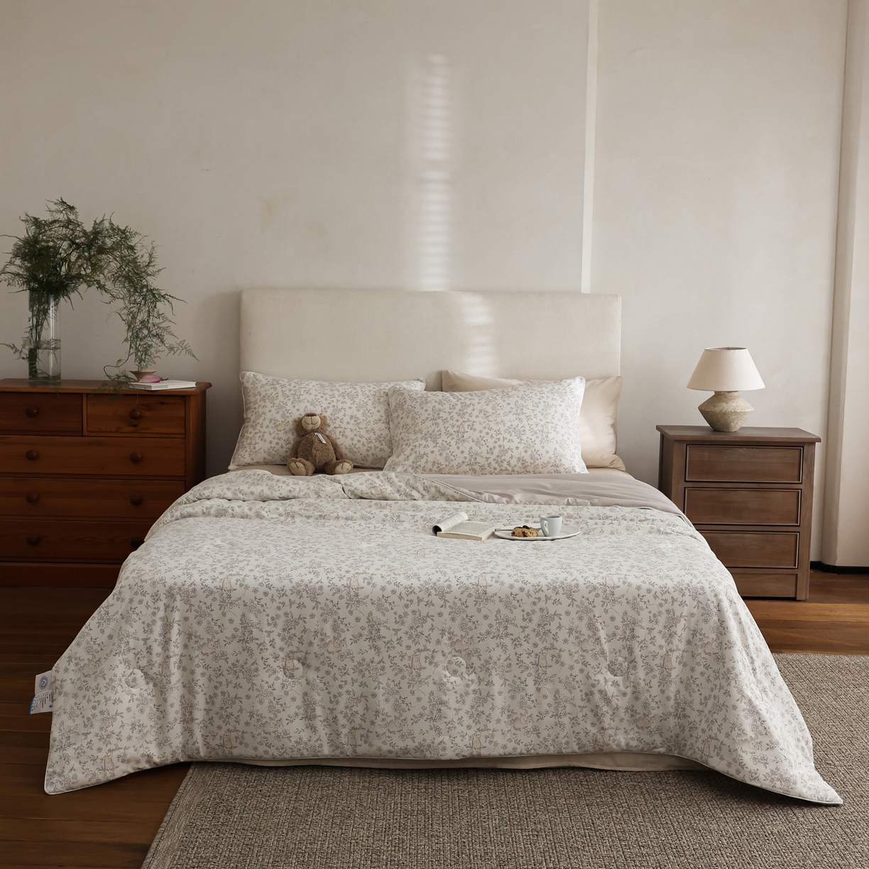 91家纺网 家纺一手货源 找家纺 万盛家纺 2026新款速干印花夏被空调被夏凉被 小兔乖乖