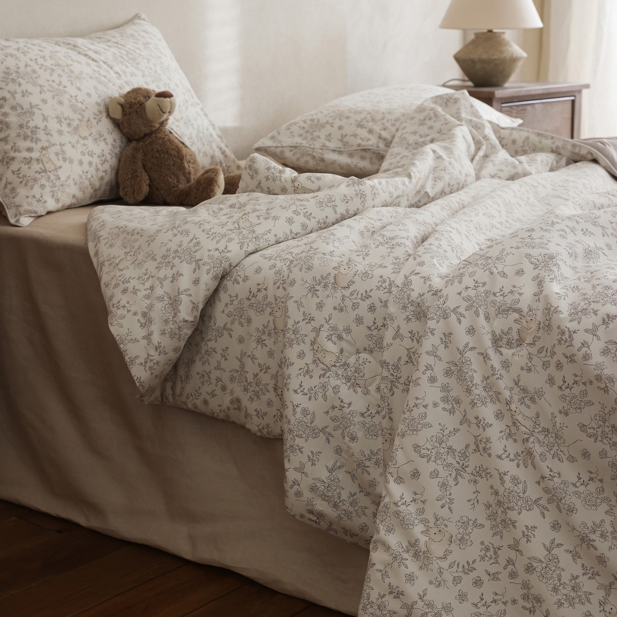 91家纺网 家纺一手货源 找家纺 万盛家纺 2026新款速干印花夏被空调被夏凉被 小兔乖乖