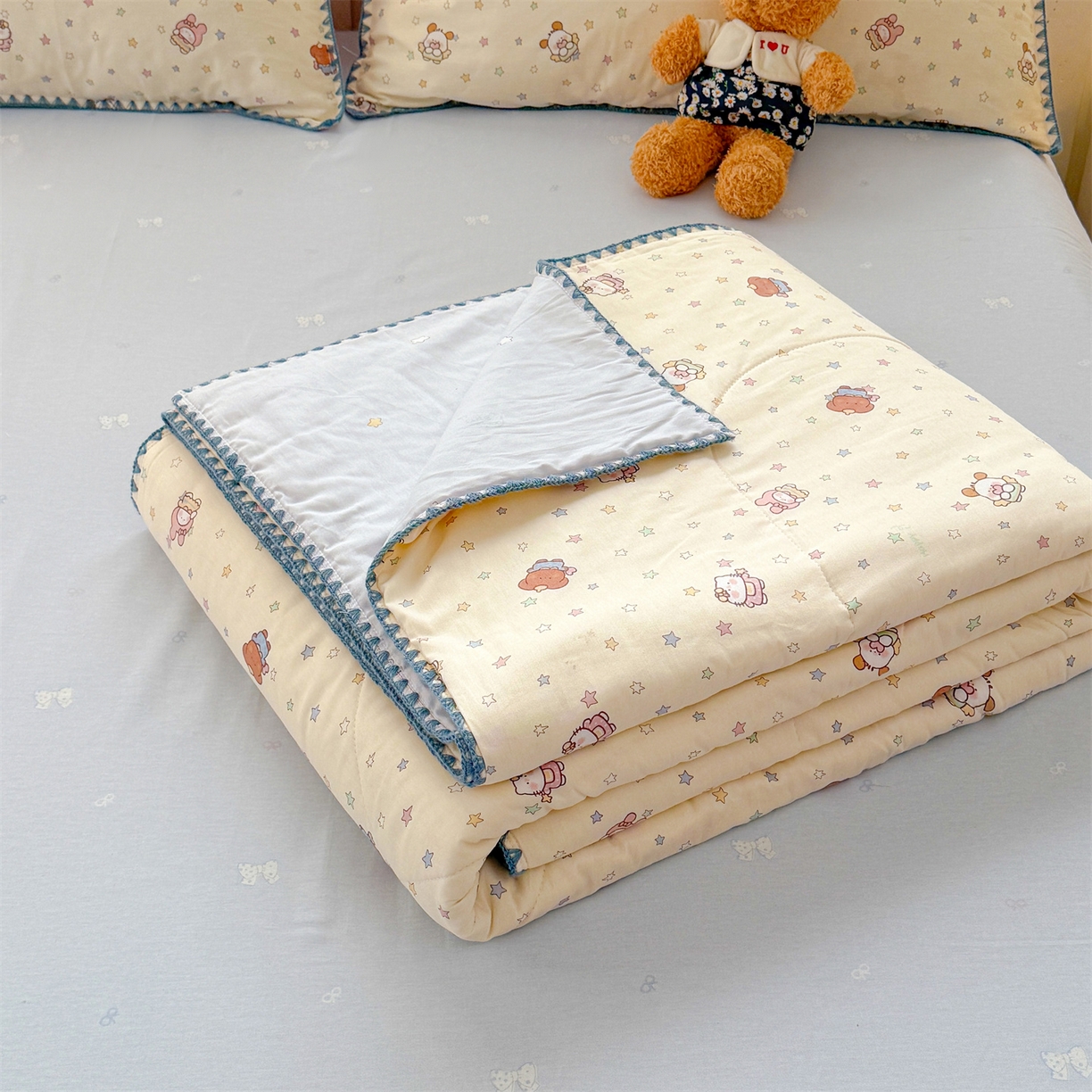 91家纺网 家纺一手货源 找家纺 犇牛仓储供应链 2026春夏新款全棉印花新疆棉花夏被夏凉被空调被 梦宠星光