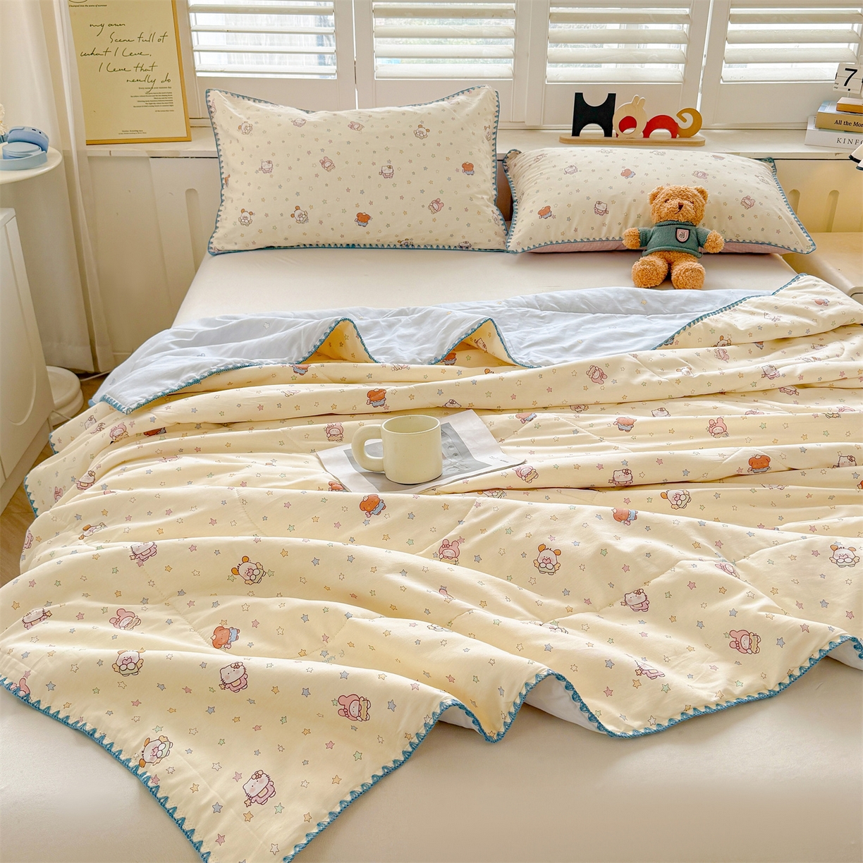 91家纺网 家纺一手货源 找家纺 犇牛仓储供应链 2026春夏新款全棉印花新疆棉花夏被夏凉被空调被 梦宠星光