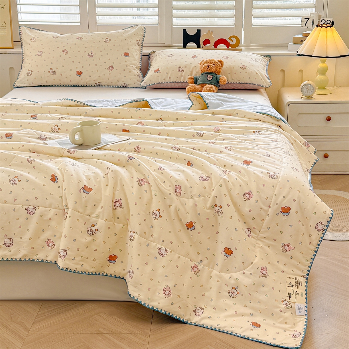 91家纺网 家纺一手货源 找家纺 犇牛仓储供应链 2026春夏新款全棉印花新疆棉花夏被夏凉被空调被 梦宠星光