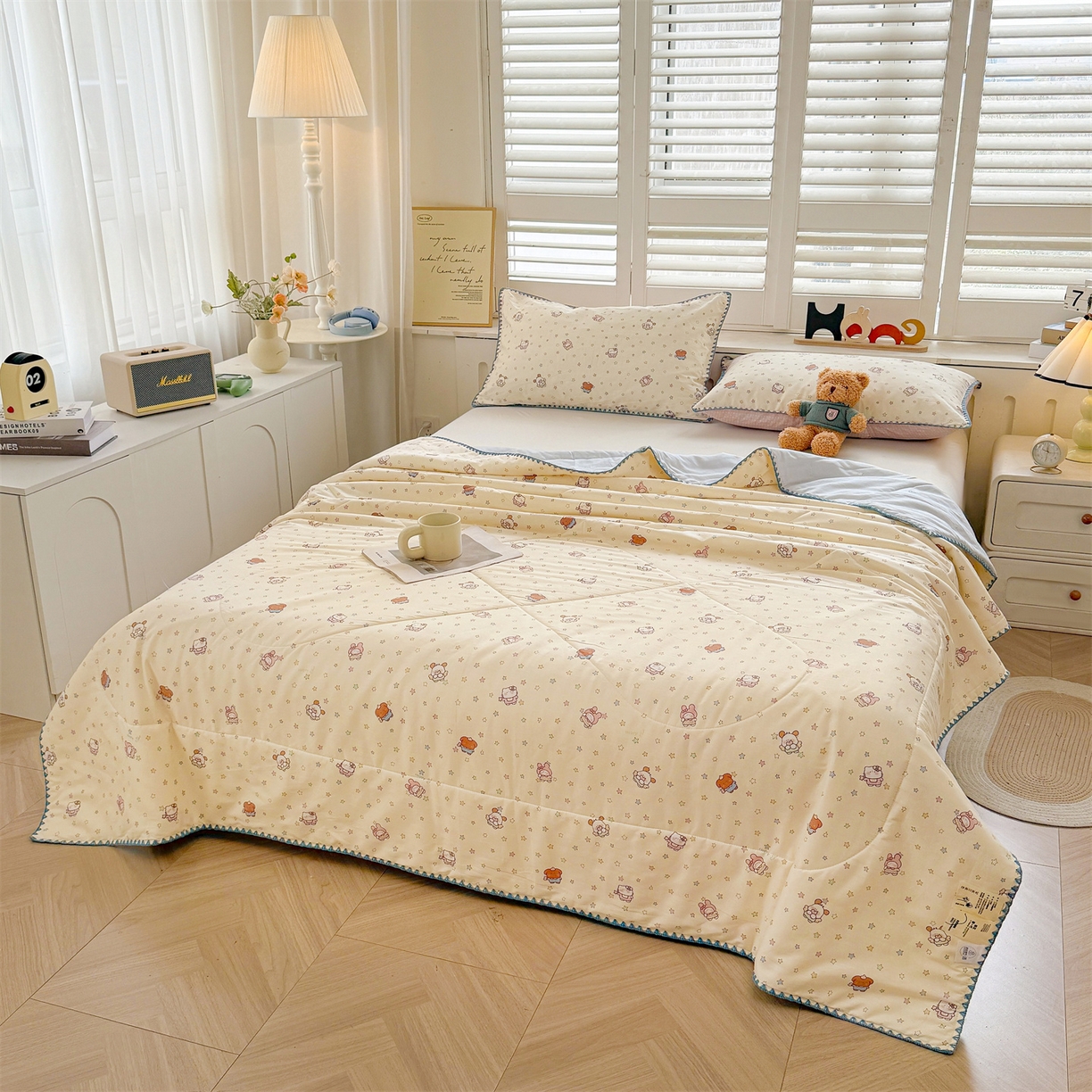 91家纺网 家纺一手货源 找家纺 犇牛仓储供应链 2026春夏新款全棉印花新疆棉花夏被夏凉被空调被 梦宠星光