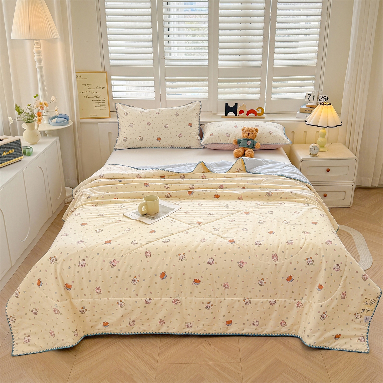 91家纺网 家纺一手货源 找家纺 犇牛仓储供应链 2026春夏新款全棉印花新疆棉花夏被夏凉被空调被 梦宠星光