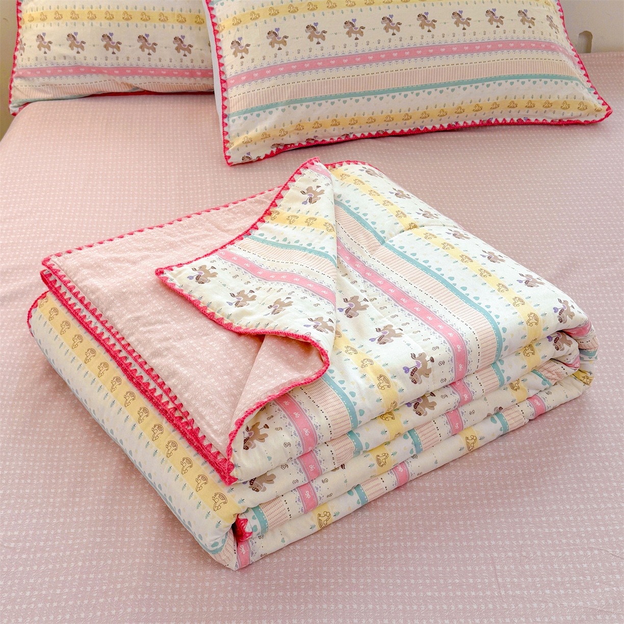 91家纺网 家纺一手货源 找家纺 犇牛仓储供应链 2026春夏新款全棉印花新疆棉花夏被夏凉被空调被 多彩乐园