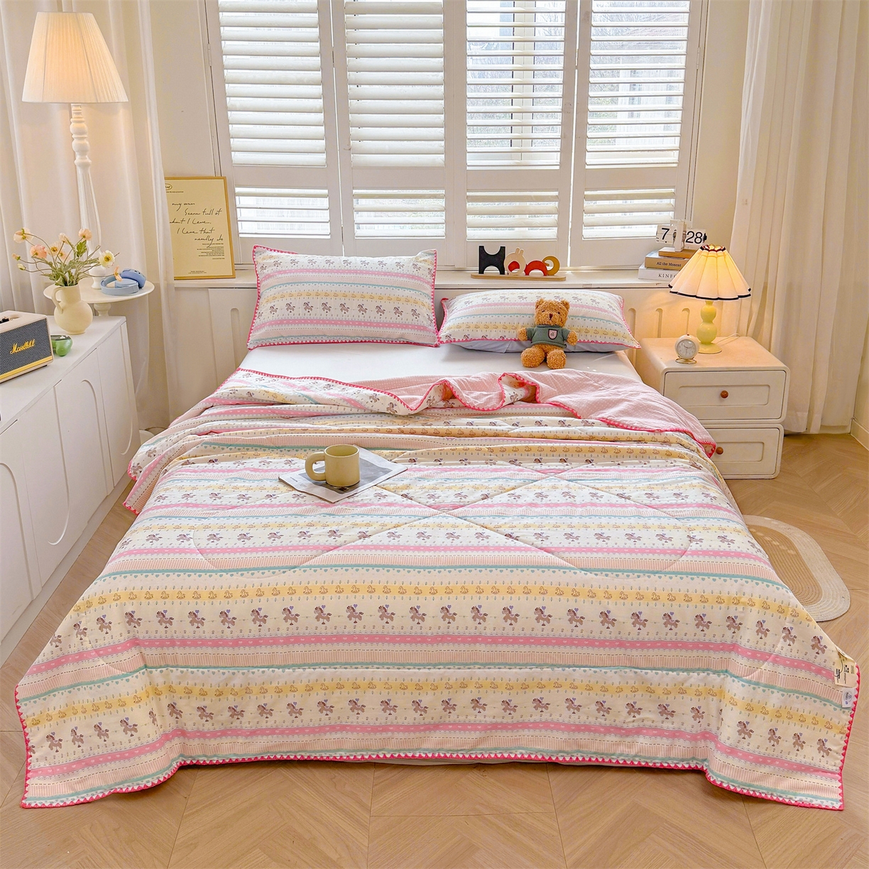 91家纺网 家纺一手货源 找家纺 犇牛仓储供应链 2026春夏新款全棉印花新疆棉花夏被夏凉被空调被 多彩乐园