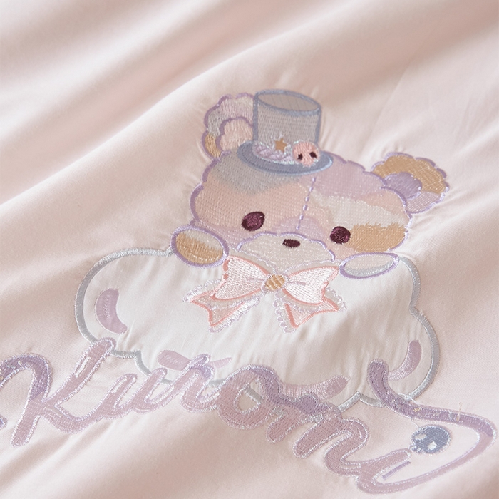 91家纺网 家纺一手货源 找家纺 金绣美居 2026春夏新款全棉纯棉贴布绣四件套-小库米 小库米-甜酷粉