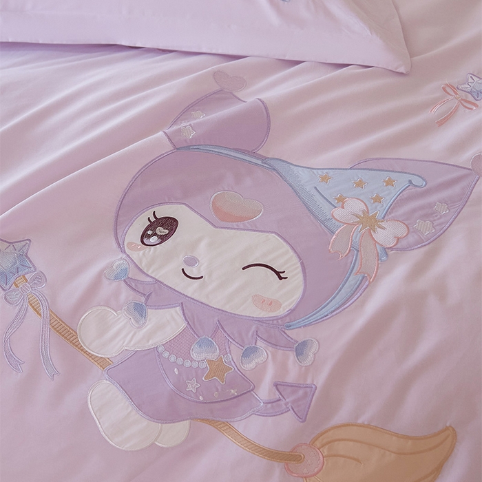 91家纺网 家纺一手货源 找家纺 金绣美居 2026春夏新款全棉纯棉贴布绣四件套-小库米 小库米-魅夜紫