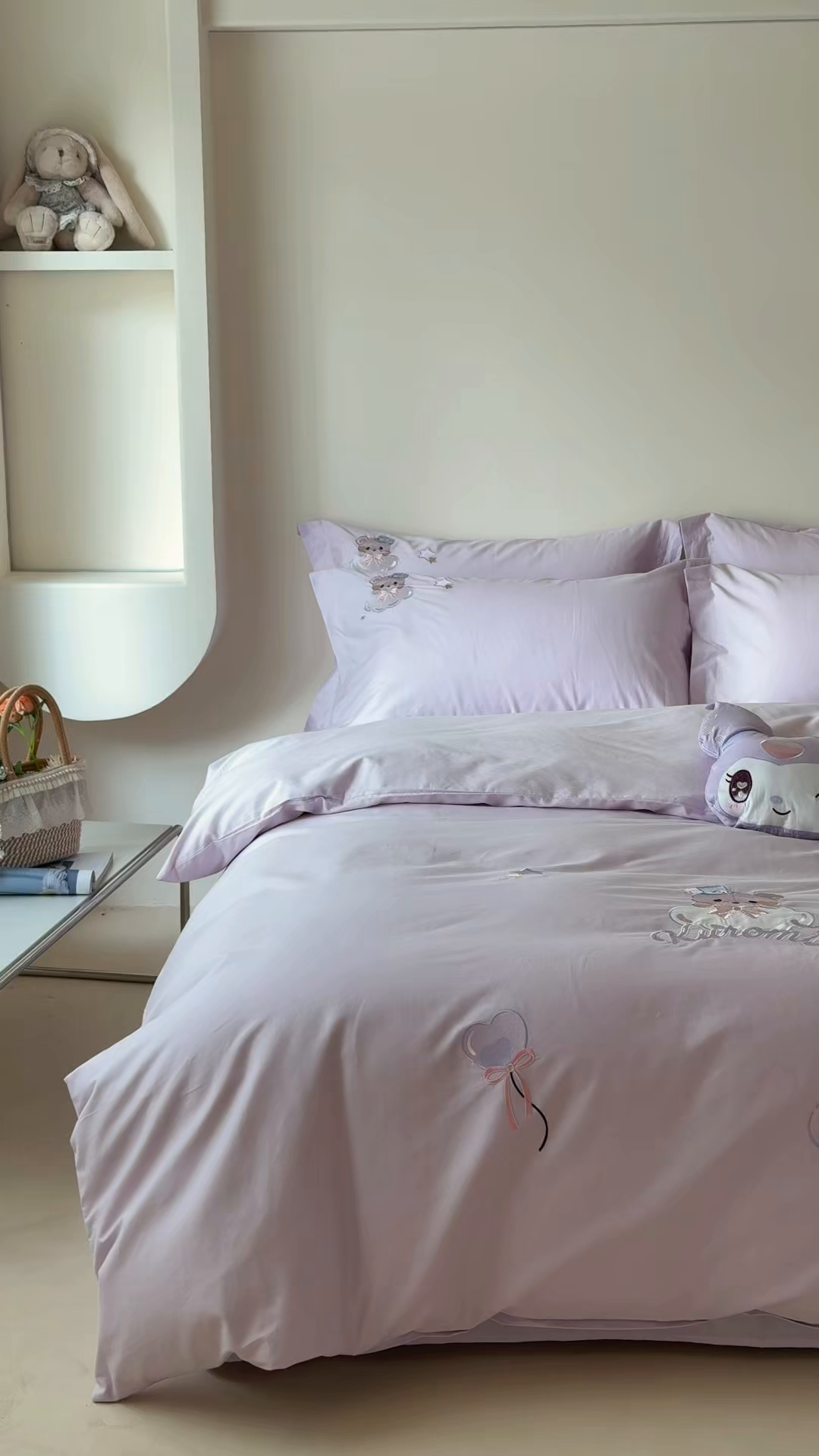 91家纺网 家纺一手货源 找家纺 金绣美居 2026春夏新款全棉纯棉贴布绣四件套-小库米 小库米-魅夜紫