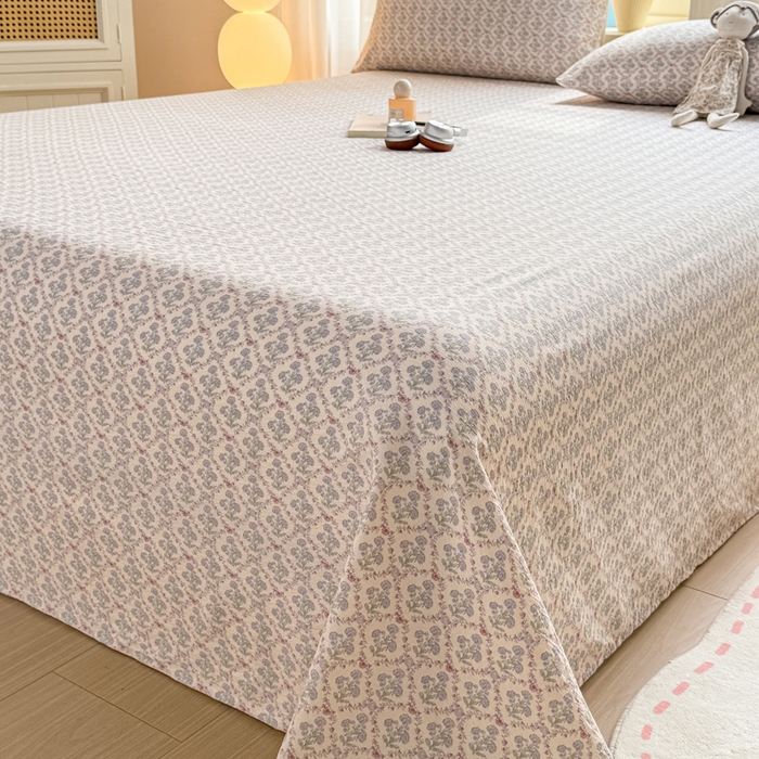 91家纺网 家纺一手货源 找家纺 丝芙妮家居 2026新款皱皱棉双层纱泡芙棉床单单床单 花清梦