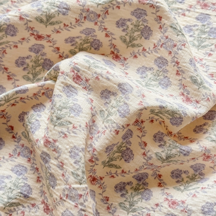 91家纺网 家纺一手货源 找家纺 丝芙妮家居 2026新款皱皱棉双层纱泡芙棉床单单床单 花清梦