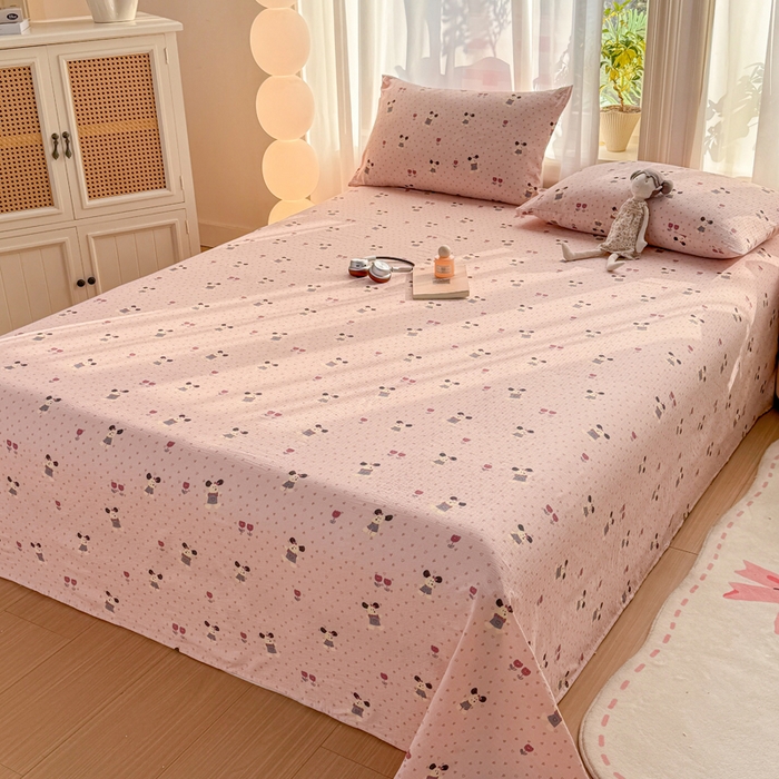 91家纺网 家纺一手货源 找家纺 丝芙妮家居 2026新款皱皱棉双层纱泡芙棉床单单床单 花枝狗狗