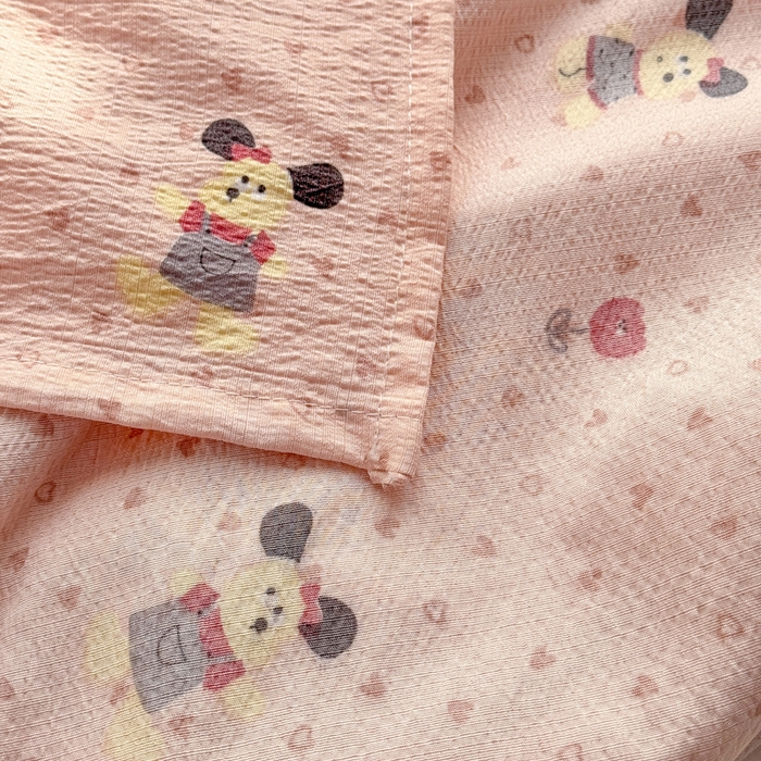 91家纺网 家纺一手货源 找家纺 丝芙妮家居 2026新款皱皱棉双层纱泡芙棉床单单床单 花枝狗狗