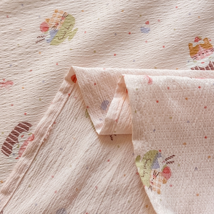 91家纺网 家纺一手货源 找家纺 丝芙妮家居 2026新款皱皱棉双层纱泡芙棉床单单床单 莓果冰淇淋