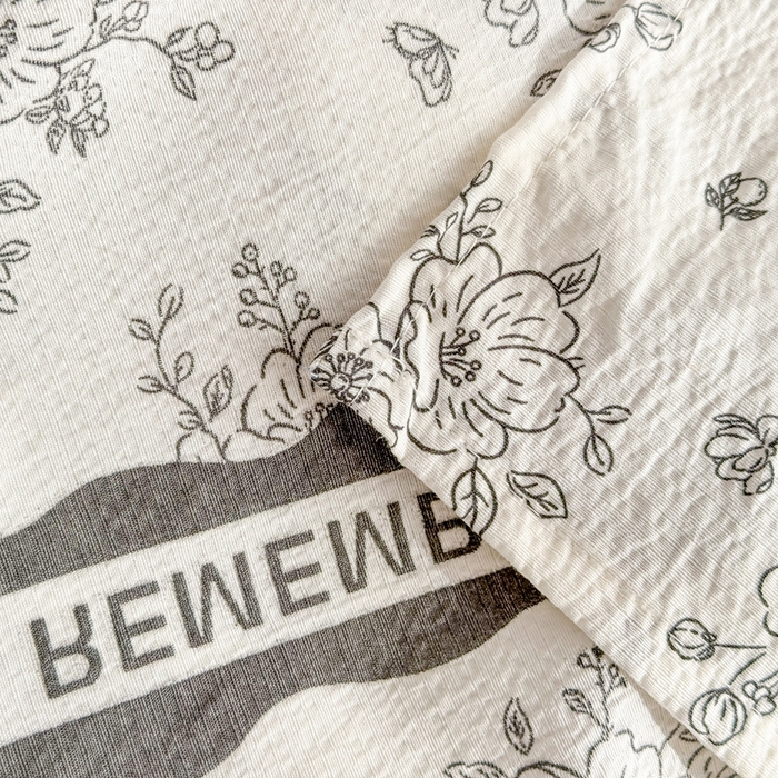 91家纺网 家纺一手货源 找家纺 丝芙妮家居 2026新款皱皱棉双层纱泡芙棉床单单床单 素描花海