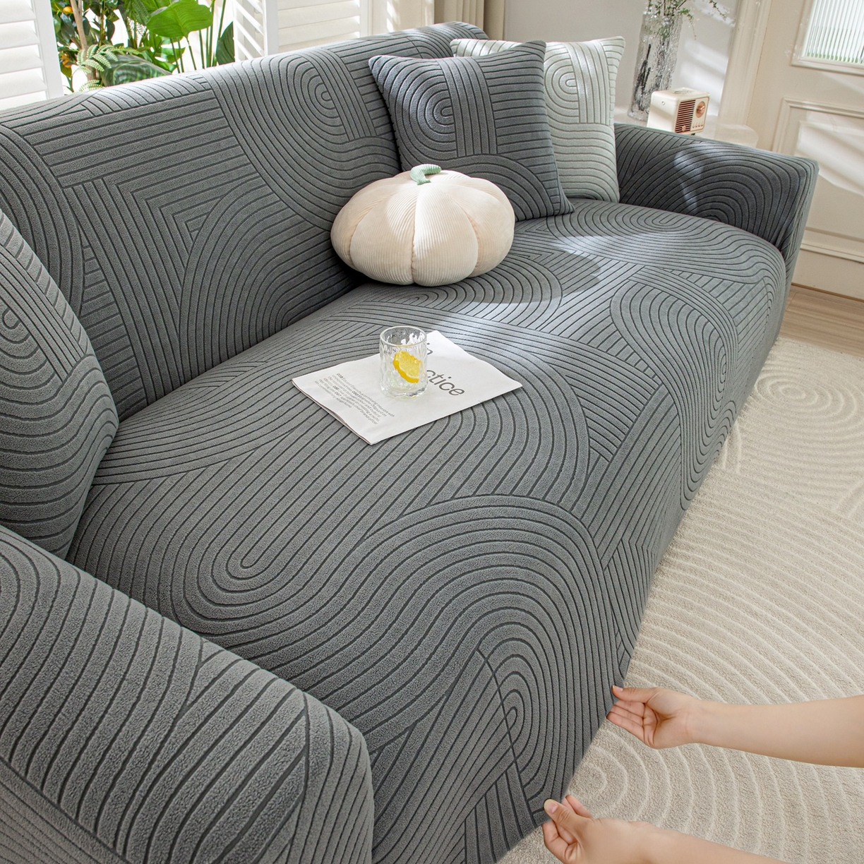 91家纺网 家纺一手货源 找家纺 （总）沐沐家纺 2026新款外贸内销跨境电商瑞士卷沙发套