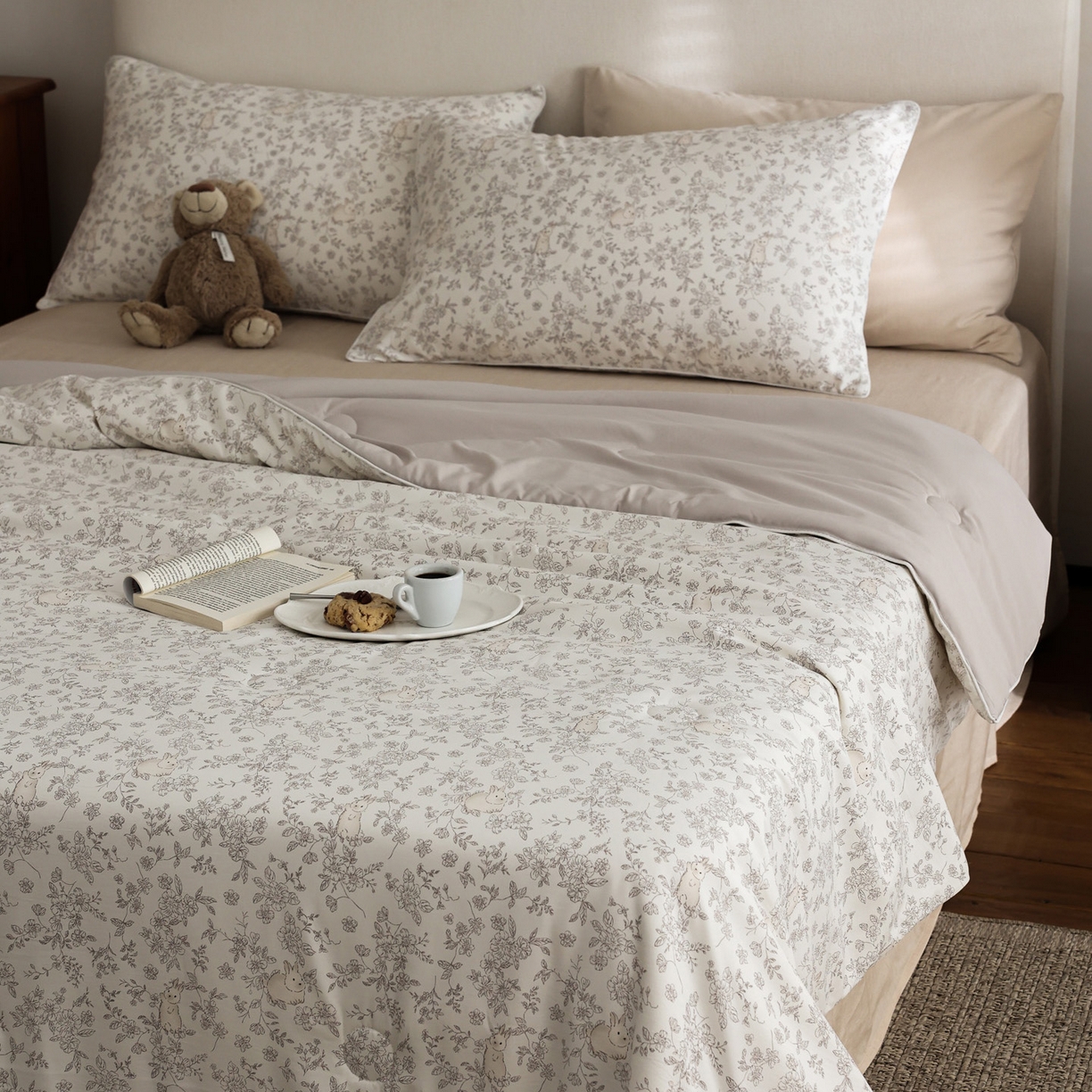 万盛家纺 2026新款速干印花夏被空调被夏凉被 小兔乖乖