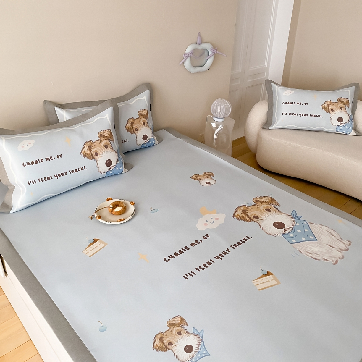 91家纺网 家纺一手货源 找家纺 （总）三味舒屋 2026新款软萌时光系列卡通A类抗菌防螨凉感印花冰丝凉席