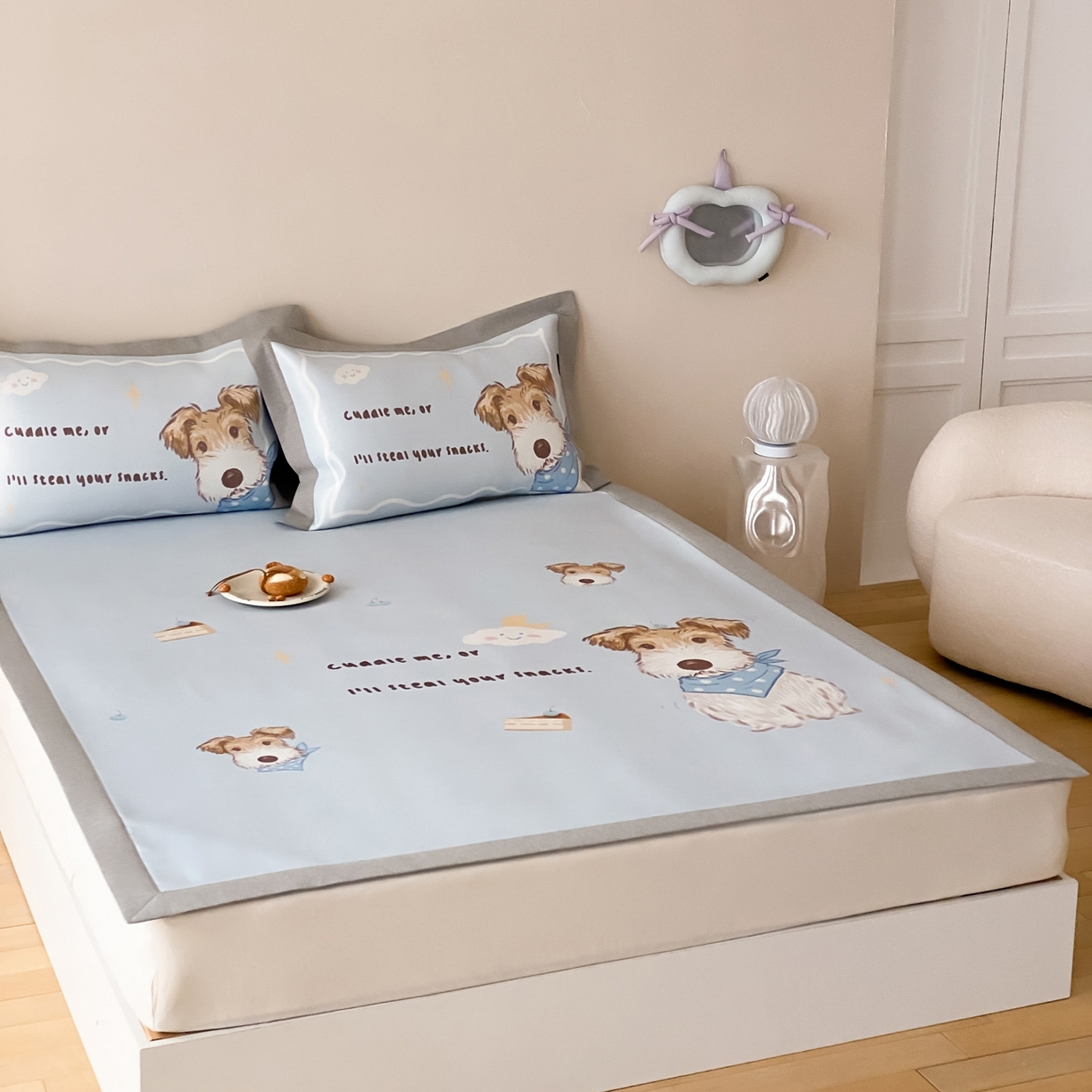 91家纺网 家纺一手货源 找家纺 （总）三味舒屋 2026新款软萌时光系列卡通A类抗菌防螨凉感印花冰丝凉席