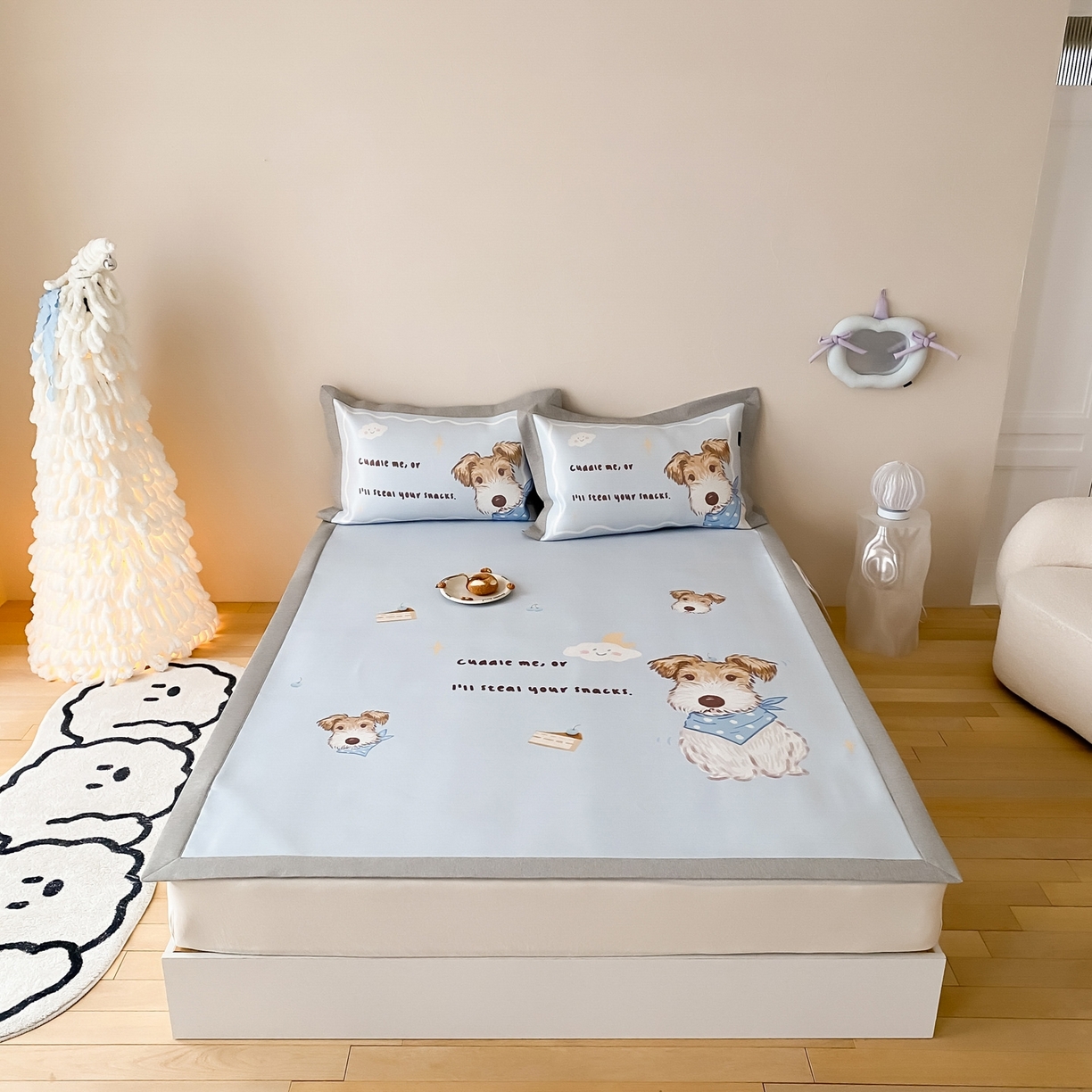 91家纺网 家纺一手货源 找家纺 （总）三味舒屋 2026新款软萌时光系列卡通A类抗菌防螨凉感印花冰丝凉席