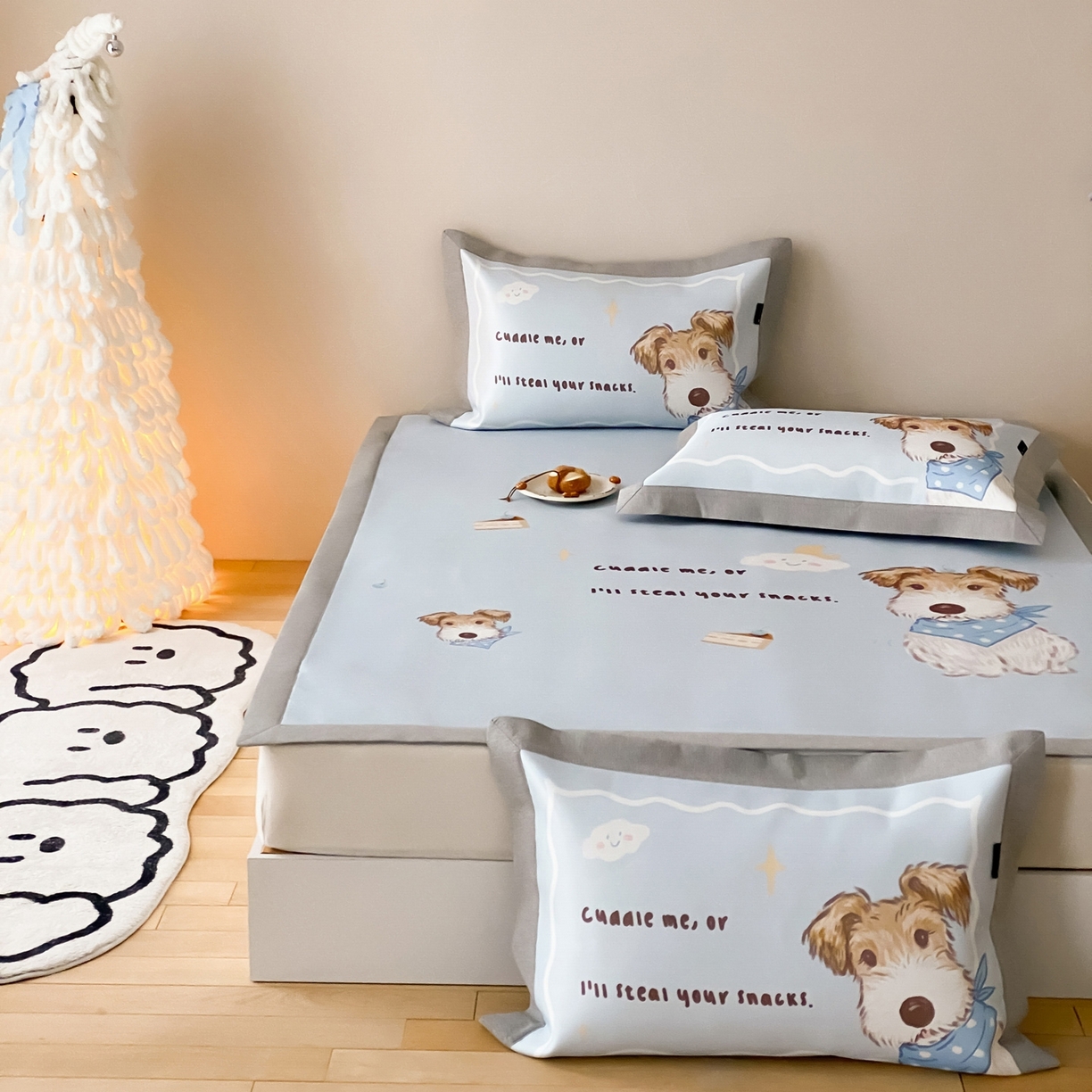 91家纺网 家纺一手货源 找家纺 （总）三味舒屋 2026新款软萌时光系列卡通A类抗菌防螨凉感印花冰丝凉席