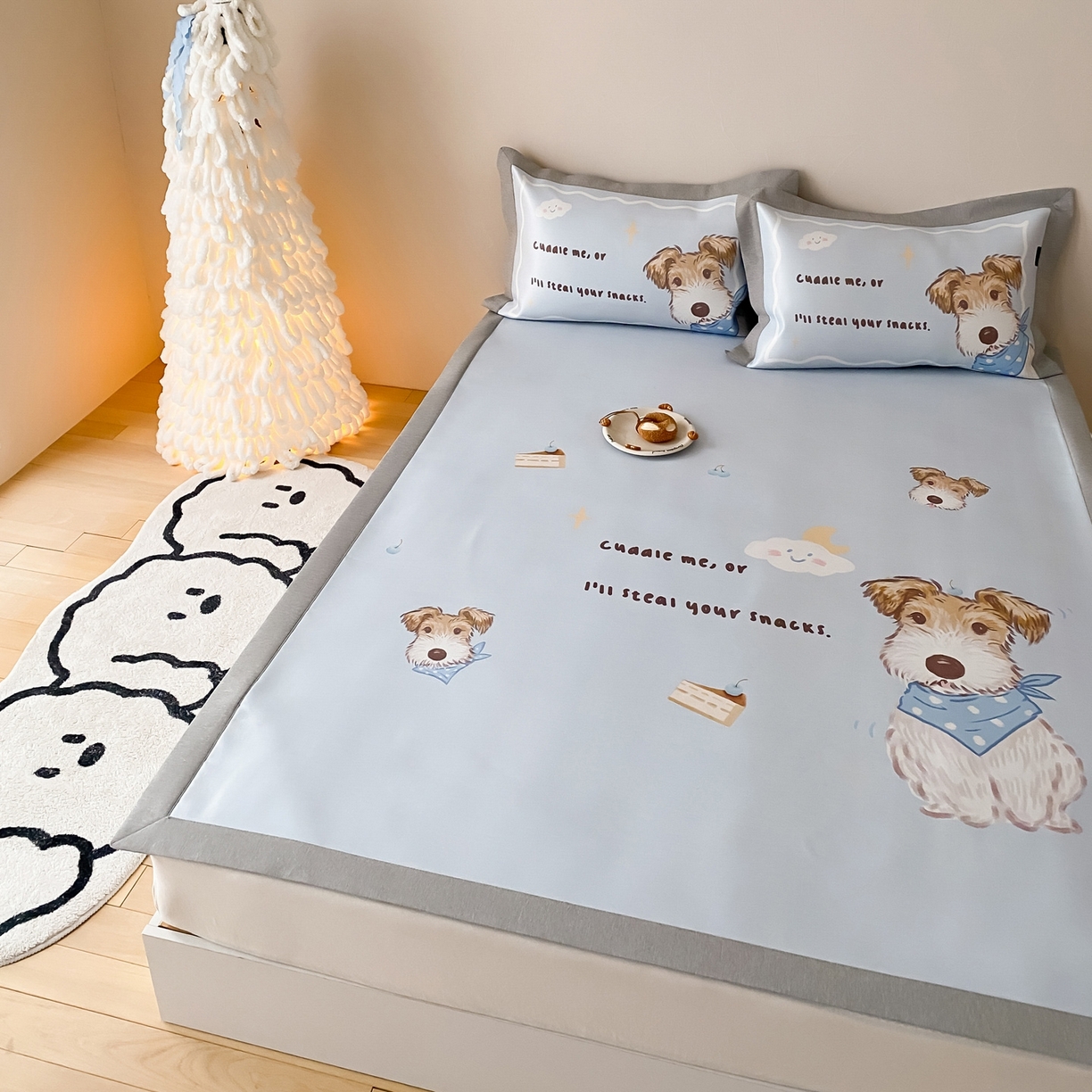 91家纺网 家纺一手货源 找家纺 （总）三味舒屋 2026新款软萌时光系列卡通A类抗菌防螨凉感印花冰丝凉席