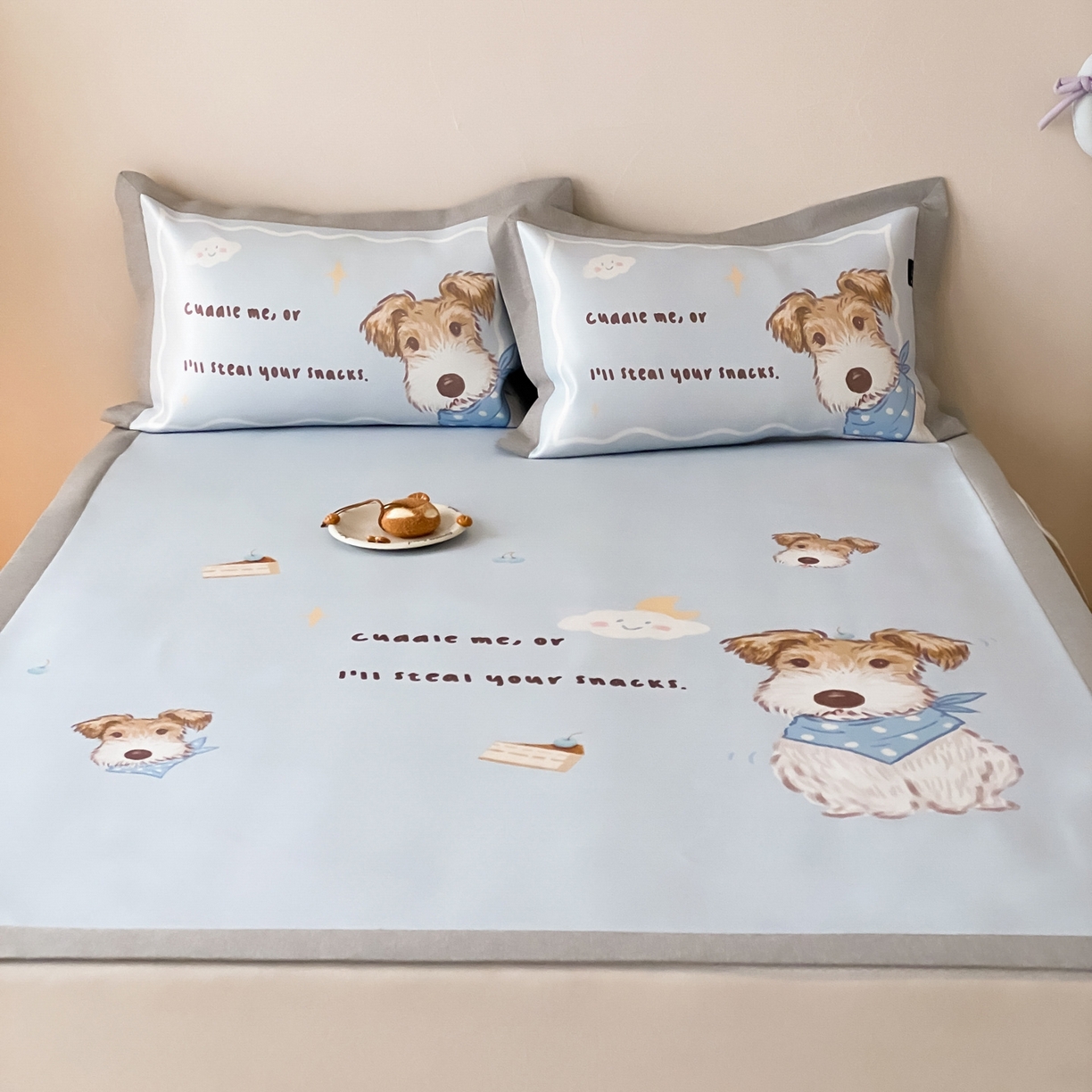 三味舒屋 2026新款软萌时光系列卡通A类抗菌防螨凉感印花冰丝凉席 蓝领杰克