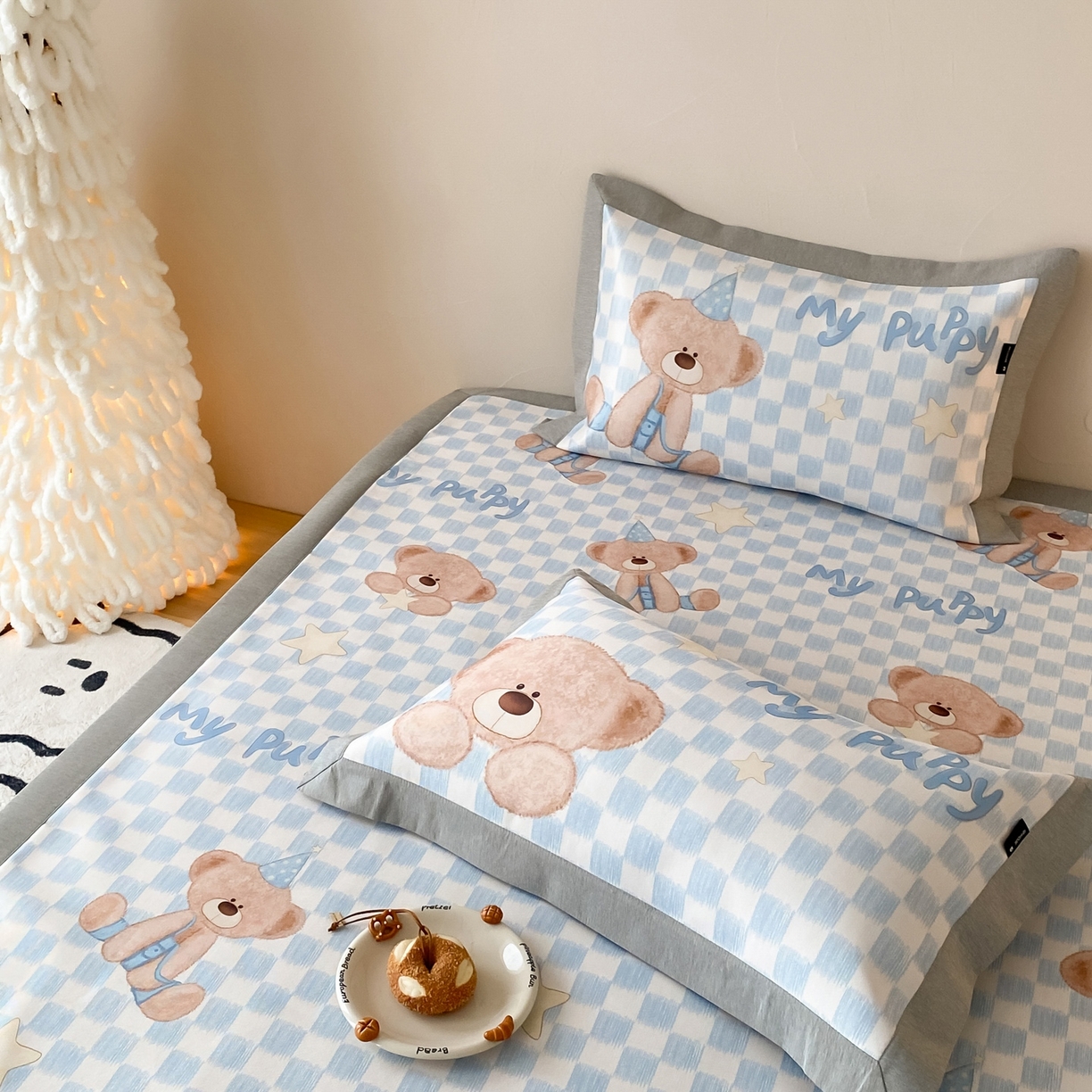 91家纺网 家纺一手货源 找家纺 三味舒屋 2026新款软萌时光系列卡通A类抗菌防螨凉感印花冰丝凉席 星语贝比