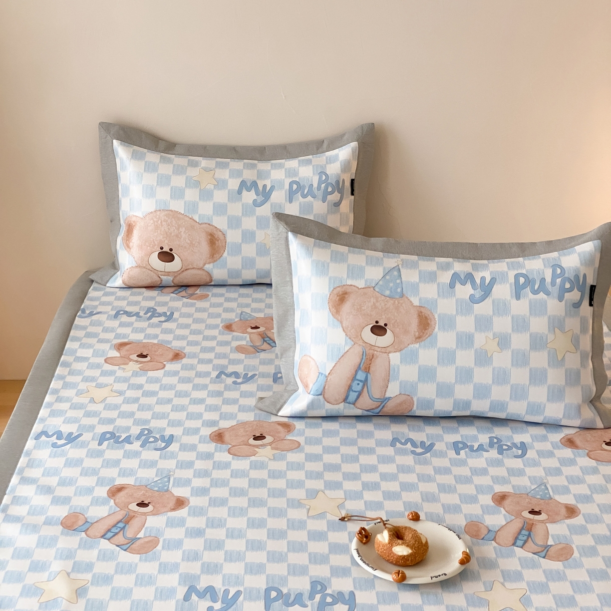 91家纺网 家纺一手货源 找家纺 三味舒屋 2026新款软萌时光系列卡通A类抗菌防螨凉感印花冰丝凉席 星语贝比