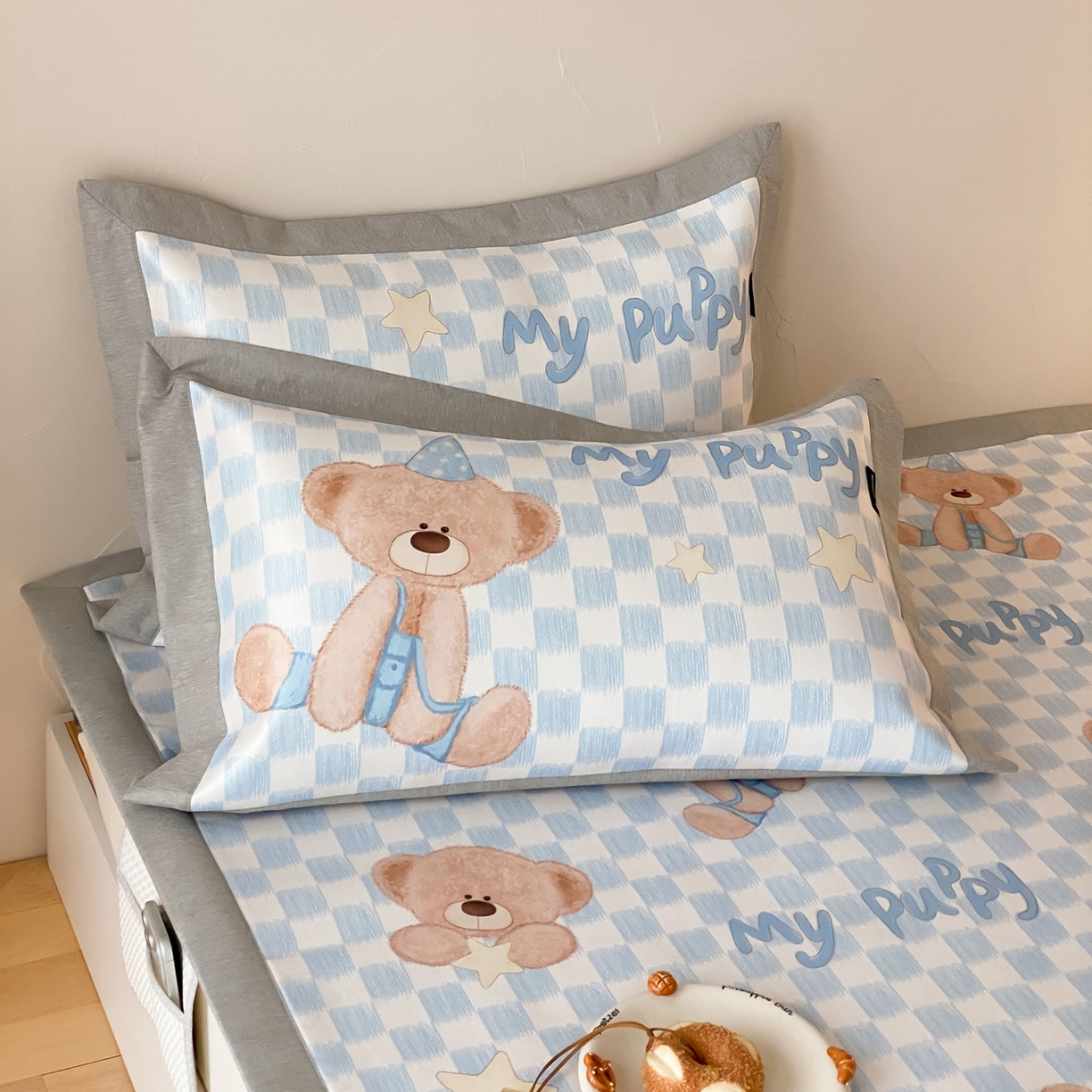 91家纺网 家纺一手货源 找家纺 三味舒屋 2026新款软萌时光系列卡通A类抗菌防螨凉感印花冰丝凉席 星语贝比