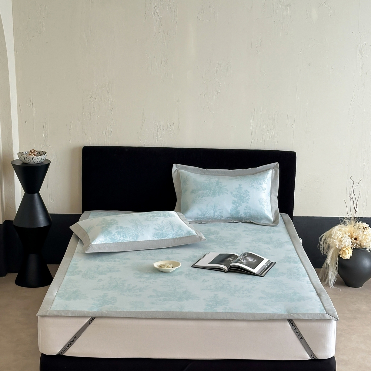 91家纺网 家纺一手货源 找家纺 三味舒屋 2026新款A类抗菌防螨凉感提花冰丝凉席 西雅图绿床席