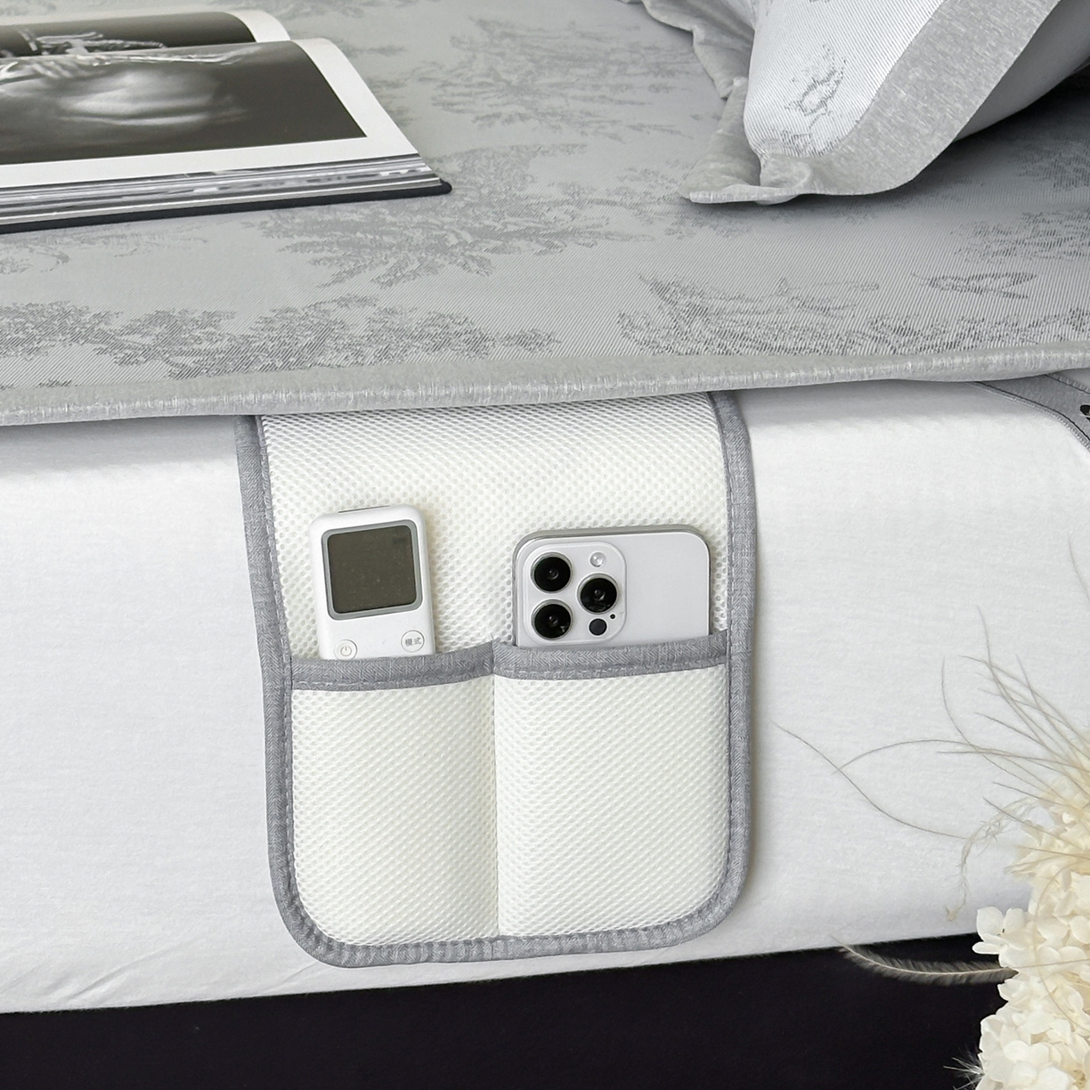 91家纺网 家纺一手货源 找家纺 三味舒屋 2026新款A类抗菌防螨凉感提花冰丝凉席 西雅图灰