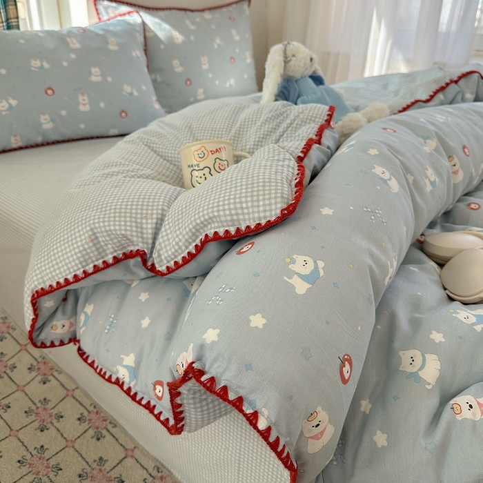 91家纺网 家纺一手货源 找家纺 （总）瑞莱 （持续上新）2026新款全棉纯棉印花贝壳边四件套