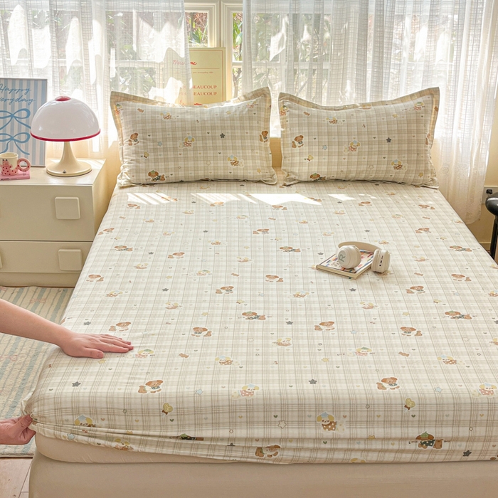 91家纺网 家纺一手货源 找家纺 （总）好亿来家纺 2026新款全棉纯棉印花小清新床笠单件床笠单品单床笠