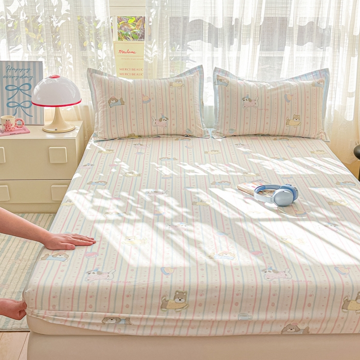 91家纺网 家纺一手货源 找家纺 （总）好亿来家纺 2026新款全棉纯棉印花小清新床笠单件床笠单品单床笠