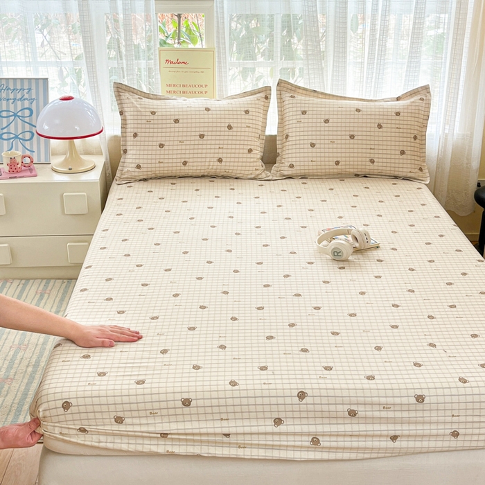 91家纺网 家纺一手货源 找家纺 （总）好亿来家纺 2026新款全棉纯棉印花小清新床笠单件床笠单品单床笠