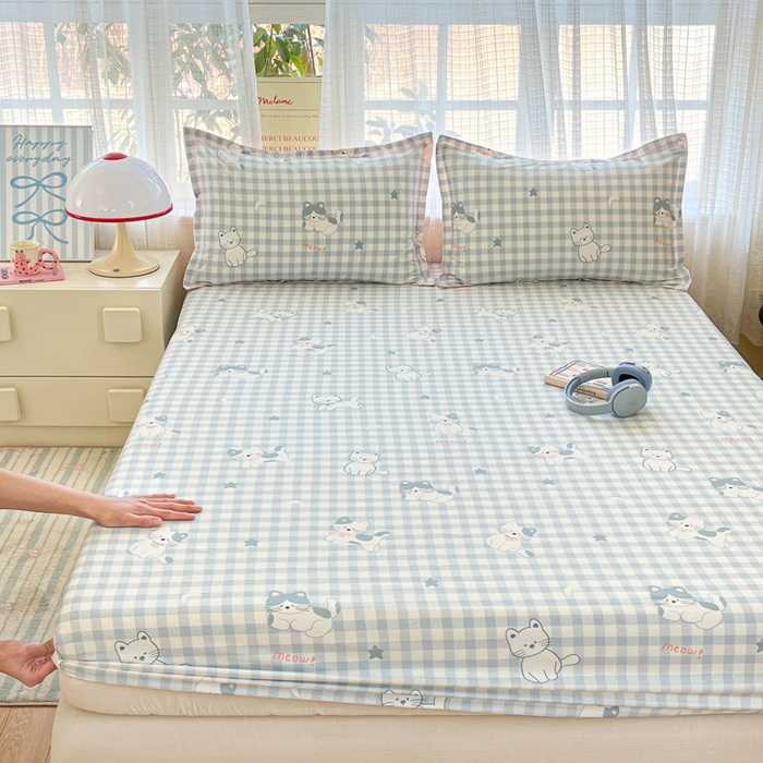 91家纺网 家纺一手货源 找家纺 （总）好亿来家纺 2026新款全棉纯棉印花小清新床笠单件床笠单品单床笠