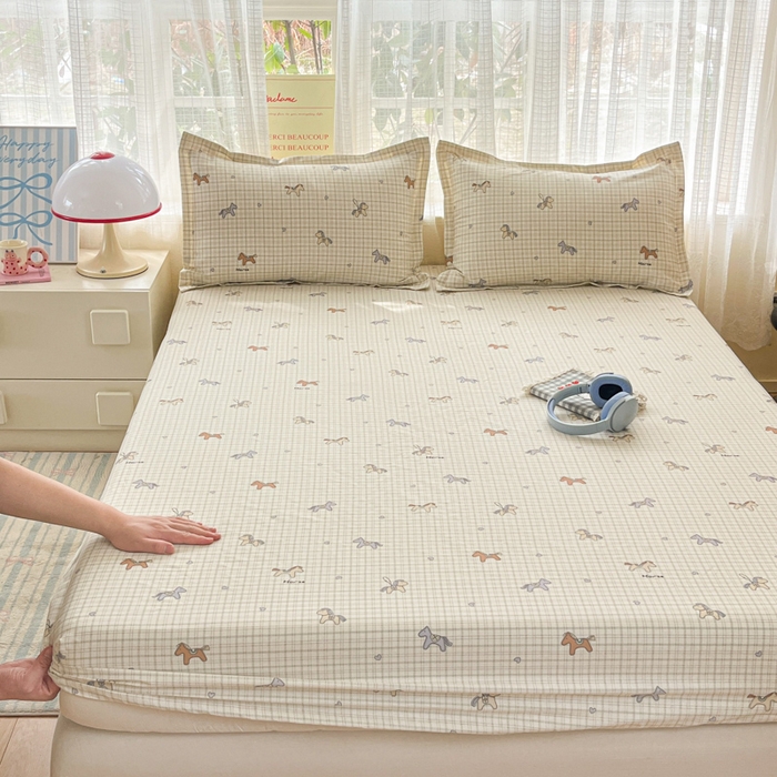 91家纺网 家纺一手货源 找家纺 （总）好亿来家纺 2026新款全棉纯棉印花小清新床笠单件床笠单品单床笠