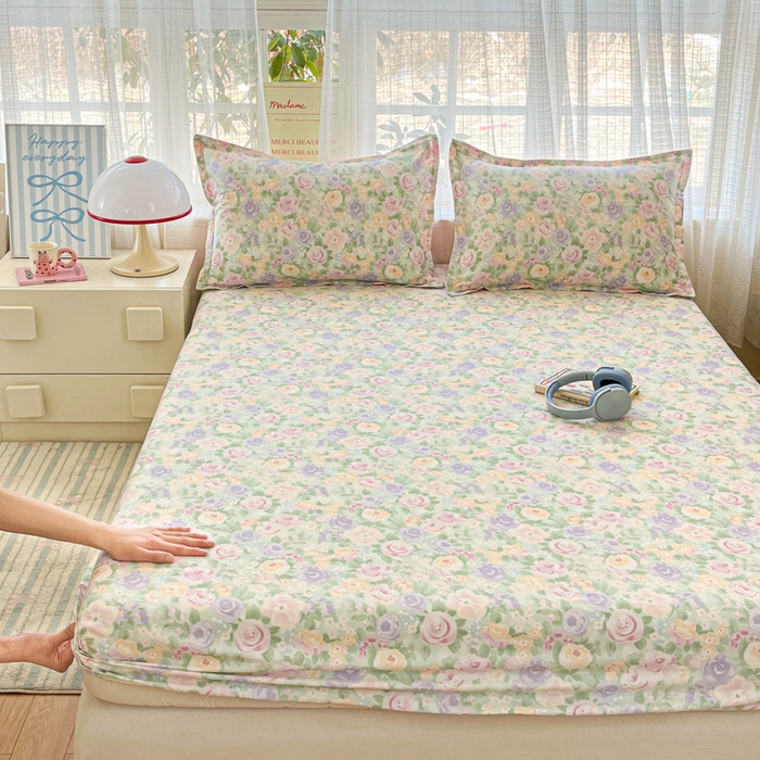 91家纺网 家纺一手货源 找家纺 （总）好亿来家纺 2026新款全棉纯棉印花小清新床笠单件床笠单品单床笠