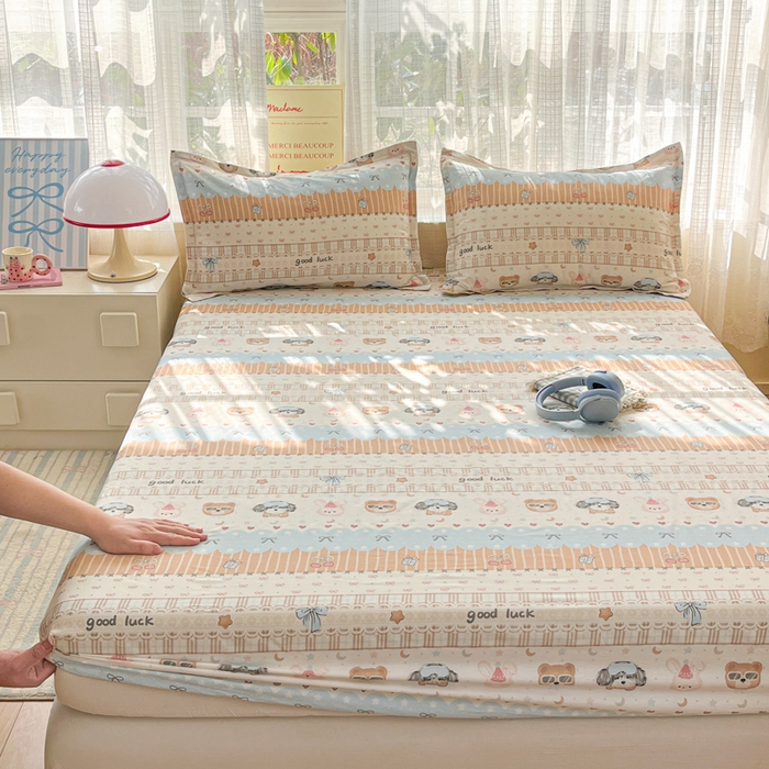 91家纺网 家纺一手货源 找家纺 （总）好亿来家纺 2026新款全棉纯棉印花小清新床笠单件床笠单品单床笠