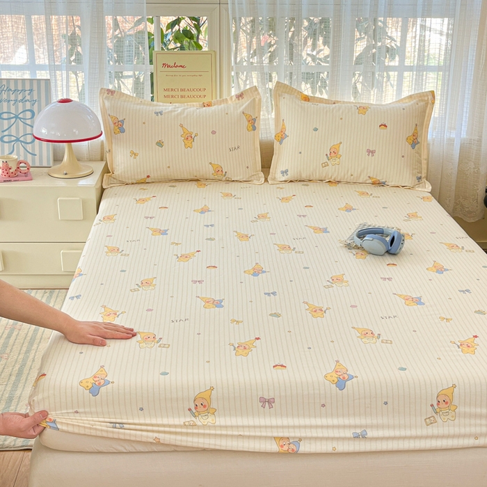 91家纺网 家纺一手货源 找家纺 （总）好亿来家纺 2026新款全棉纯棉印花小清新床笠单件床笠单品单床笠