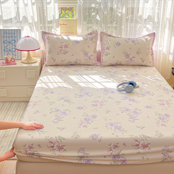 91家纺网 家纺一手货源 找家纺 （总）好亿来家纺 2026新款全棉纯棉印花小清新床笠单件床笠单品单床笠