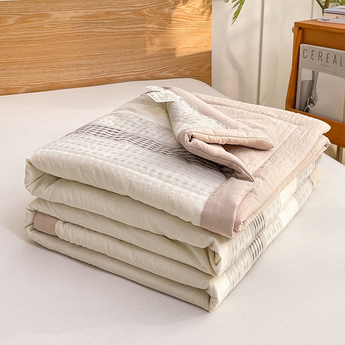 VIP被业 2026新款雅织提花亚麻夏被夏凉被空调被 灰栗静格