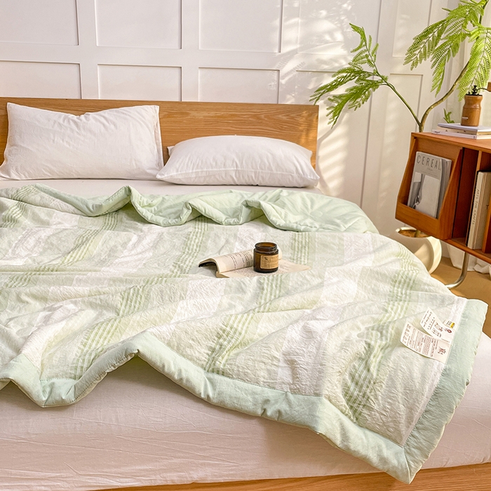 91家纺网 家纺一手货源 找家纺 VIP被业 2026新款雅织提花亚麻夏被夏凉被空调被 青禾枕风