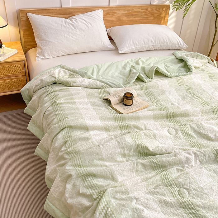 91家纺网 家纺一手货源 找家纺 VIP被业 2026新款雅织提花亚麻夏被夏凉被空调被 青禾枕风