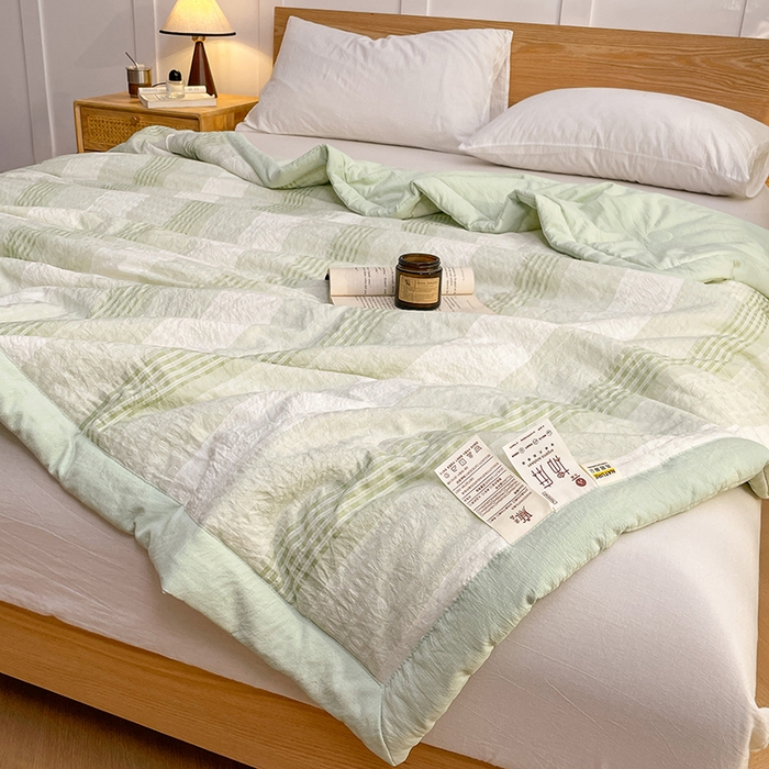 91家纺网 家纺一手货源 找家纺 VIP被业 2026新款雅织提花亚麻夏被夏凉被空调被 青禾枕风