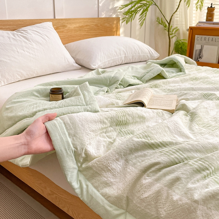 91家纺网 家纺一手货源 找家纺 VIP被业 2026新款雅织提花亚麻夏被夏凉被空调被 青禾枕风